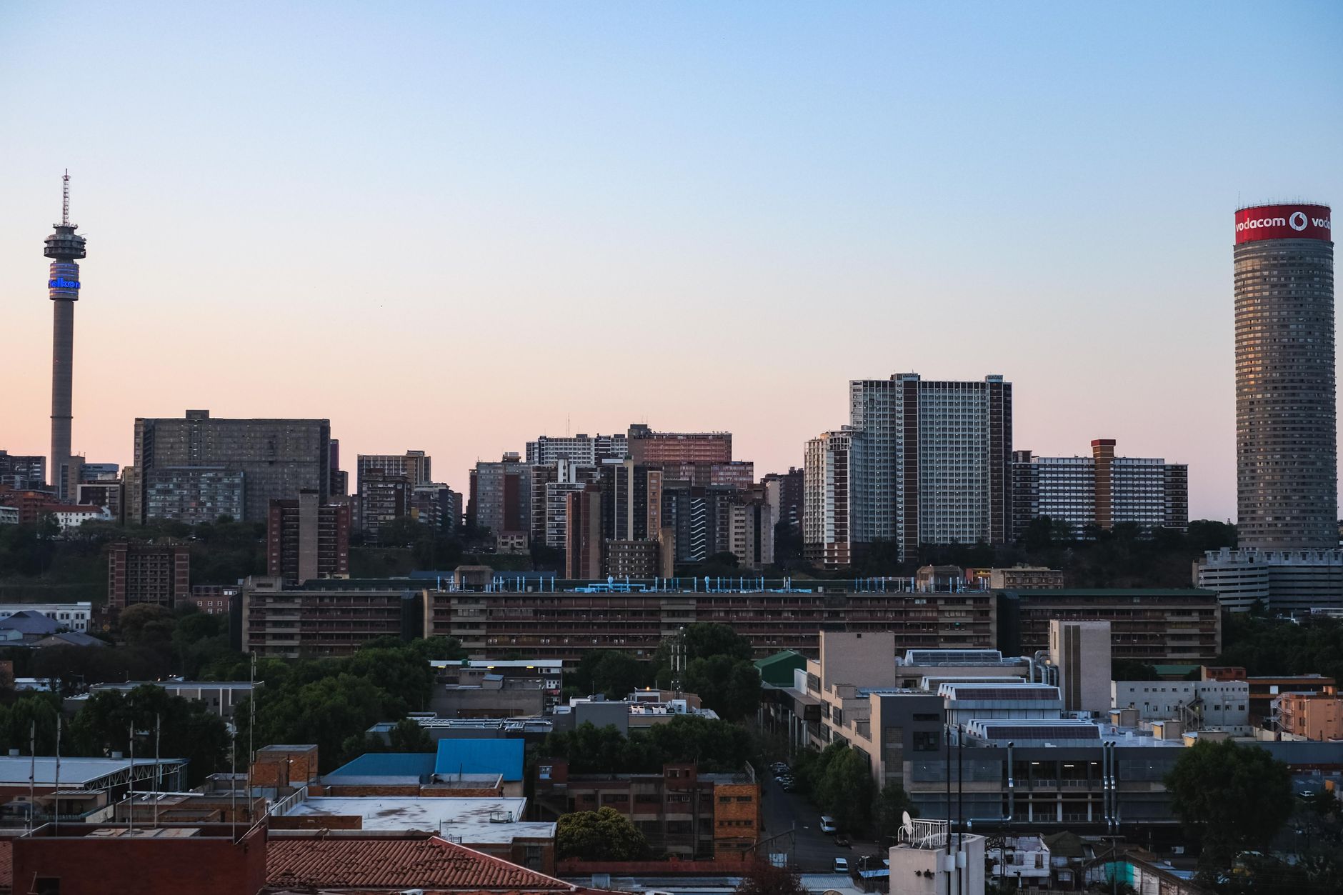 Johannesburg South Africa landscape at sunset